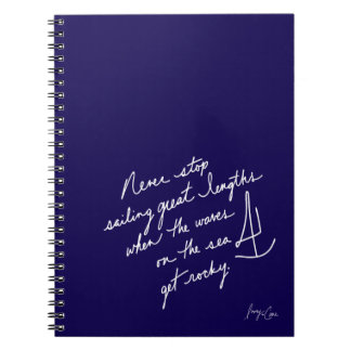 Caderno Espiral Hand-Scripted Never Stop Sailing Spiral Notebook