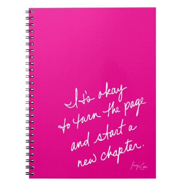 Caderno Espiral Hand-Scripted Start a New Chapter Spiritual (Frente)