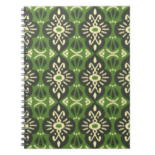Caderno Espiral Handmade Ikat fabric. Ethnic seamless pattern. Asi