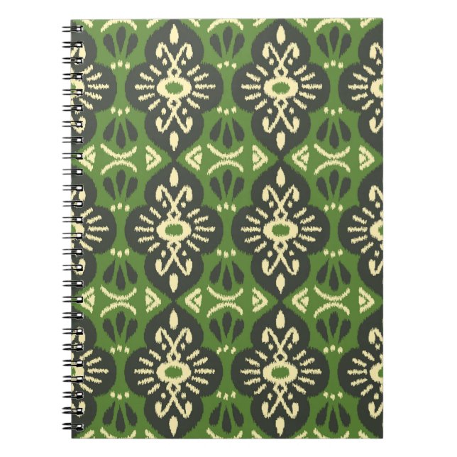 Caderno Espiral Handmade Ikat fabric. Ethnic seamless pattern. Asi (Frente)