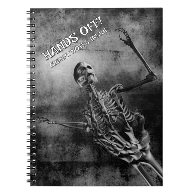Caderno Espiral Hands Off! Creepy Notes Inside. Skeleton (Frente)
