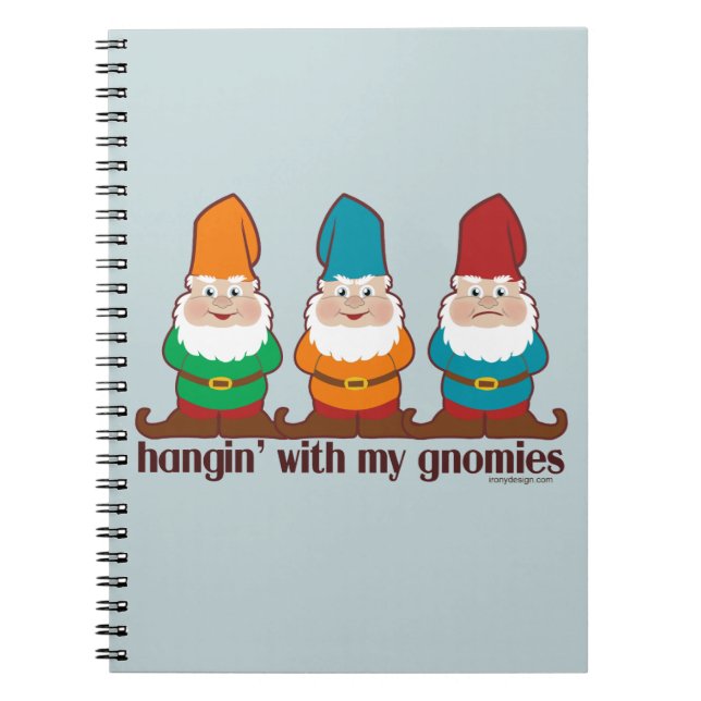 Caderno Espiral Hangin com meu Gnomies (Frente)