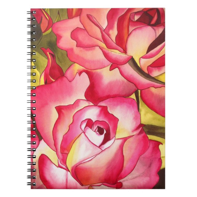 Caderno Espiral Hannah Gordon rosa rosa rosa-rosa arte aquática (Frente)