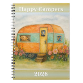 Caderno Espiral Happy Campers 2025 Spiral Notebook — Retro Caravan