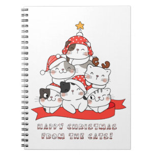 Caderno Espiral Happy Christmas from the Cats
