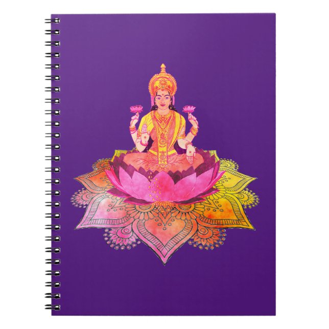 Caderno Espiral Happy Diwali - Deepalavi Lakshmi Goddese 4 (Frente)