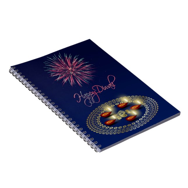Caderno Espiral Happy Diwali Ganesha Rangoli - Notebook (Lado Direito)