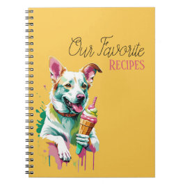 Caderno Espiral Happy Dog eating an ice-cream