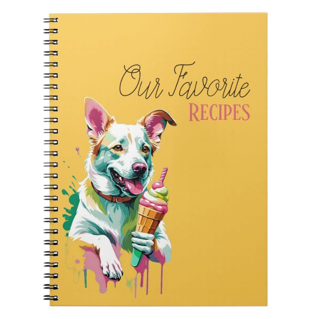 Caderno Espiral Happy Dog eating an ice-cream (Frente)