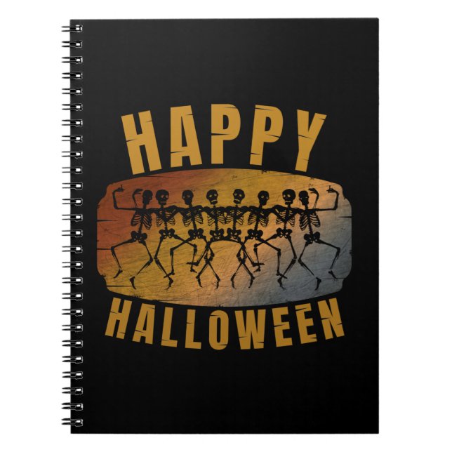 CADERNO ESPIRAL HAPPY HALLOWEEN DANCING SKELETON (Frente)