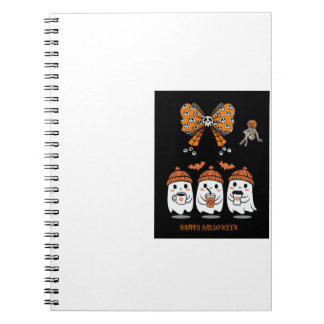 Caderno Espiral Happy Halloween – fantômes café mignons