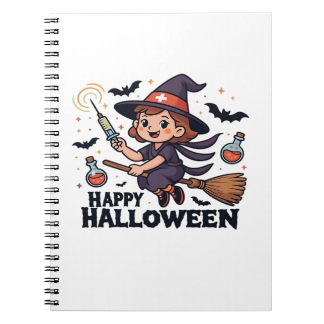 Caderno Espiral Happy Halloween Nurse Shirt � Spooky Cute Medical  (Frente)