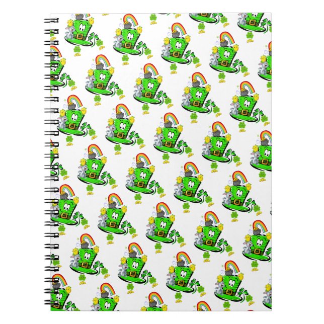 Caderno Espiral Happy St. Patrick's Day Rabbit Notebook (Frente)
