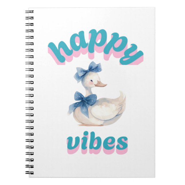 Caderno Espiral Happy Vibes Duck Notebook (Frente)