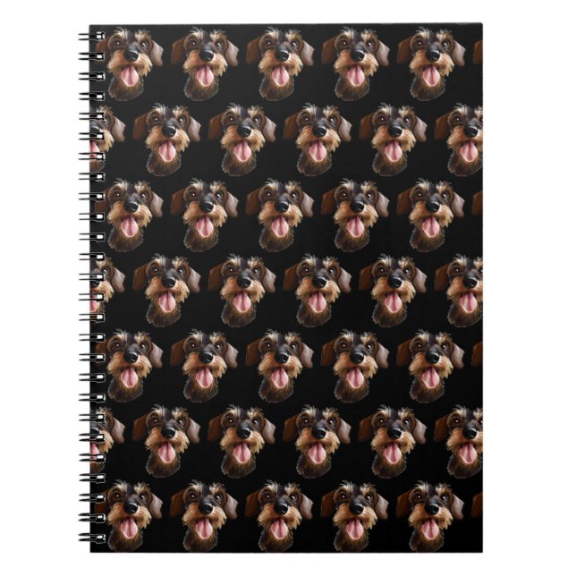 Caderno Espiral Happy Wirehaired Dachshund (Frente)