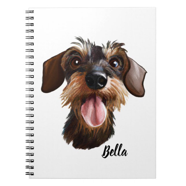 Caderno Espiral Happy Wirehaired Dachshund (Frente)