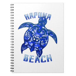 Caderno Espiral Hapuna Beach Hawaii Vacante Tartaruga Tribal