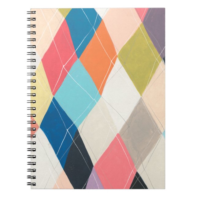 Caderno Espiral Harlequin Hopscotch - Padrão de Argyle (Frente)