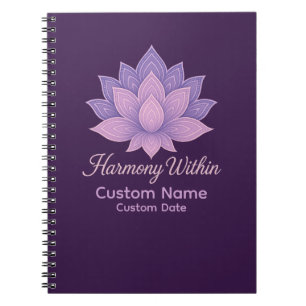 Caderno Espiral Harmonia no Lotus Mandala Personalizada