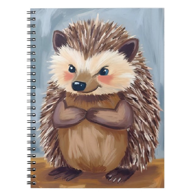 Caderno Espiral Harold the Hedgehog | Cute Animal Watercolor (Frente)