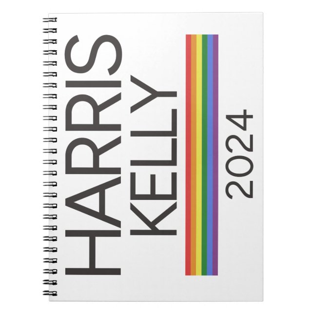 Caderno Espiral Harris Kelly 2024 LGBTQ Rainbow Pride Flag (Frente)