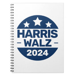 Caderno Espiral Harris Walz 2024 Eleição Kamala Harris Tim Walz