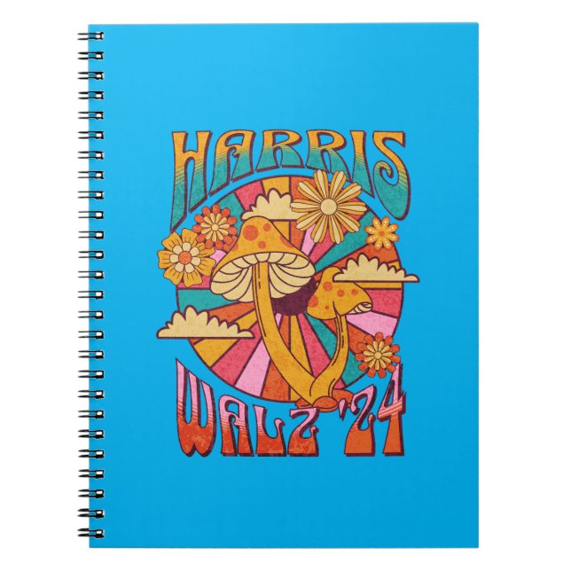 Caderno Espiral Harris Walz 2024 para Presidente (Frente)