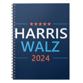 Caderno Espiral Harris Walz 2024 para Presidente