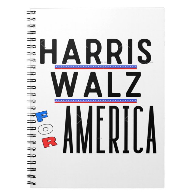 Caderno Espiral Harris Walz 2024 Pin (Frente)