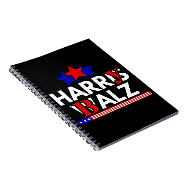 Caderno Espiral Harris Walz 24 Harry Balz 2024 Meme Democratic (Lado Direito)