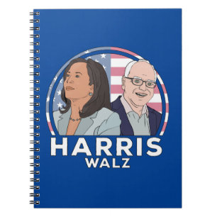 Caderno Espiral Harris Walz Election
