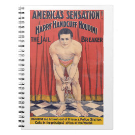 Caderno Espiral Harry Handcuff Houdini, o quebrador da prisão de 1
