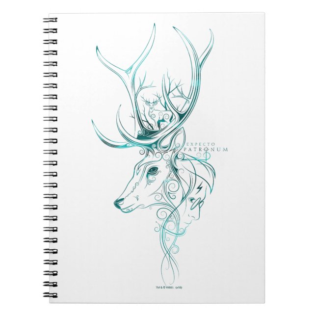 Caderno Espiral Harry Potter | Aguamenti EXPECTO PATRONUM™ Cervo (Frente)