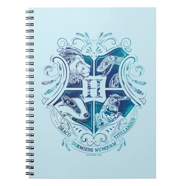 Caderno Espiral Harry Potter | Aguamenti HOGWARTS™ Crest (Frente)