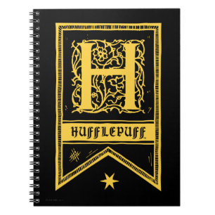 Caderno Espiral Harry Potter   Banner Monograma Hufflepuff