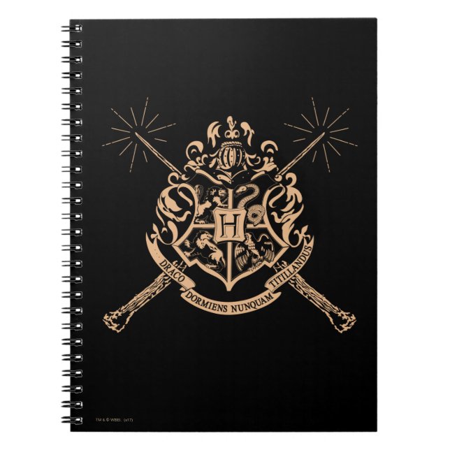 Caderno Espiral Harry Potter | Brasão de Armas Cruzado de Hogwarts (Frente)