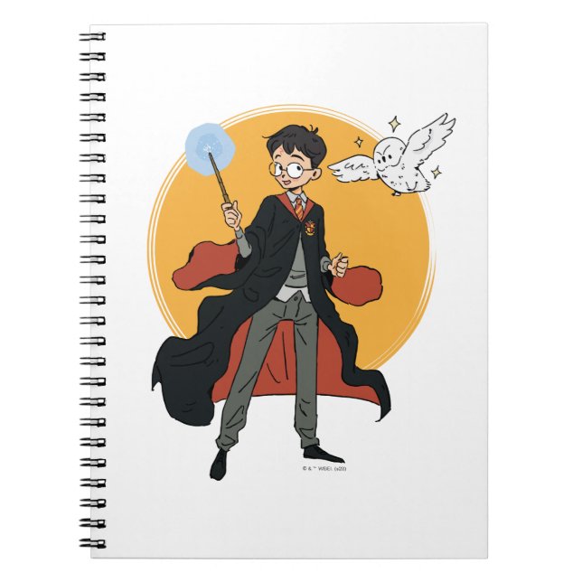Caderno Espiral HARRY POTTER™ e Hedwig Ilustração (Frente)