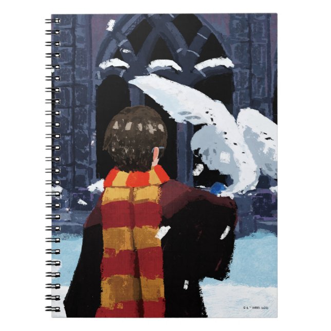 Caderno Espiral HARRY POTTER™ e Hedwig na neve (Frente)