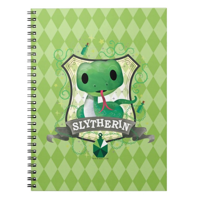 Caderno Espiral Harry Potter | Encantador Brasão SLYTHERIN™ (Frente)