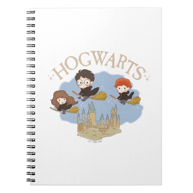 Caderno Espiral HARRY POTTER™, Hermione & Ron sobrevoam HOGWARTS™ (Frente)
