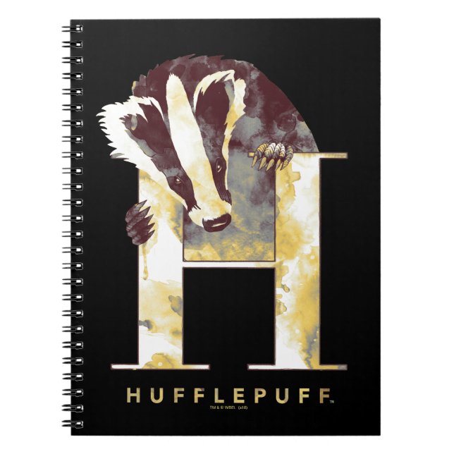 Caderno Espiral Harry Potter | HUFFLUFF™ Badger Watercolor (Frente)