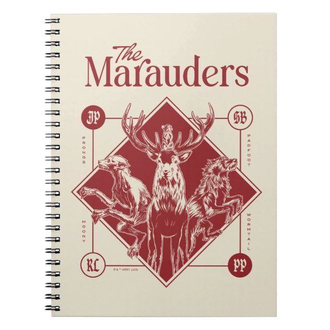 Caderno Espiral HARRY POTTER™ O Gráfico Marauders Animagus (Frente)
