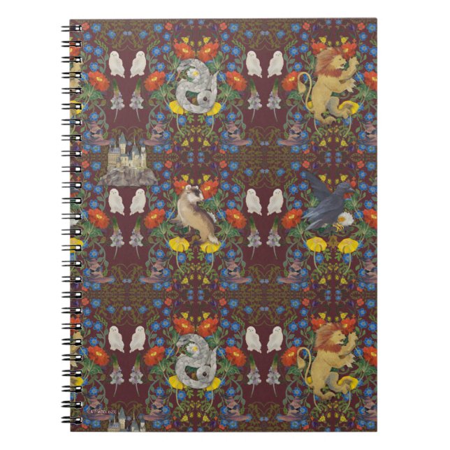 Caderno Espiral HARRY POTTER™ | Padrão de Ícone de Aquarela Borgon (Frente)