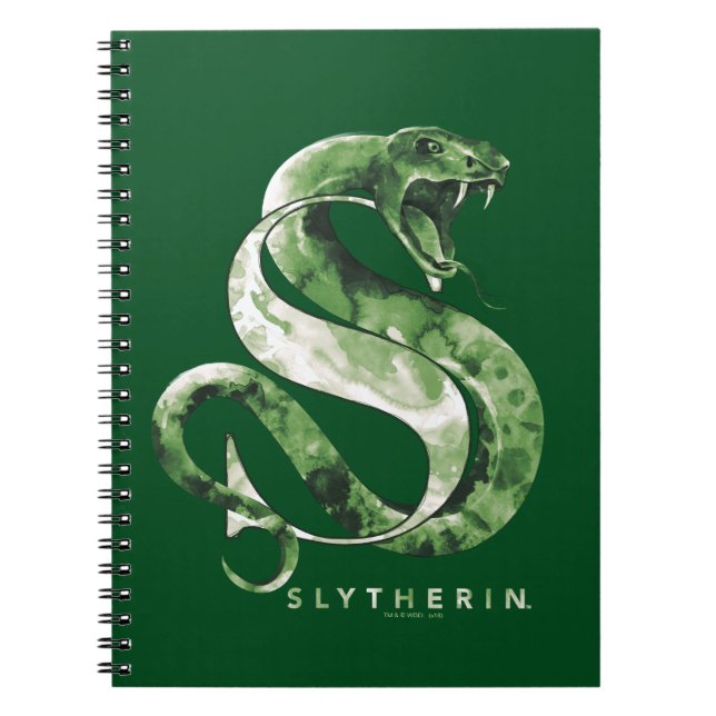 Caderno Espiral Harry Potter | SLYTHERIN™ Cobra Watercolor (Frente)