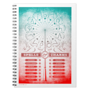 Caderno Espiral Harry Potter Spell Gráfico de Instrução Wand