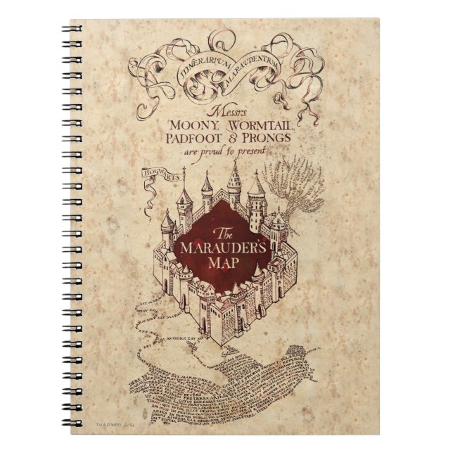Caderno Espiral Harry Potter Spell | Mapa de Marauder (Frente)