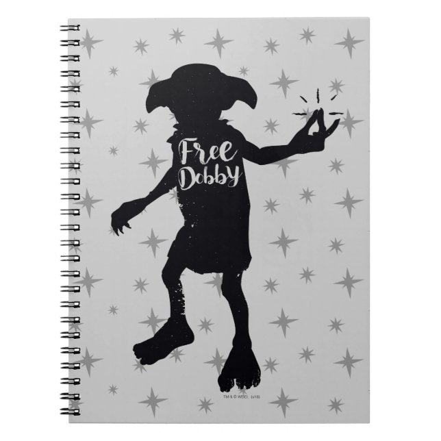 Caderno Espiral Harry Potter | Tipografia Silhouette "Dobby Livre" (Frente)