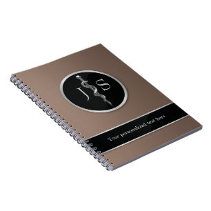 Caderno Espiral Haste de Asclepius Médica Prata Nobre com Classe