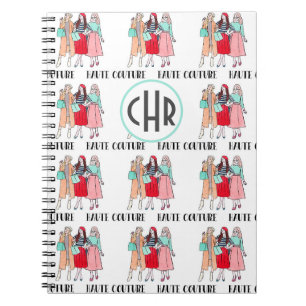 Caderno Espiral Haute Couture Moda Paris Monograma