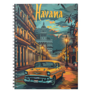 Caderno Espiral Havana Dreams: Cruise em um Carro vintage